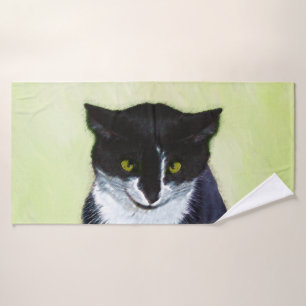 Peinture de chat Tuxedo - Cute Original Cat Art