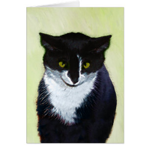Peinture de chat Tuxedo - Cute Original Cat Art