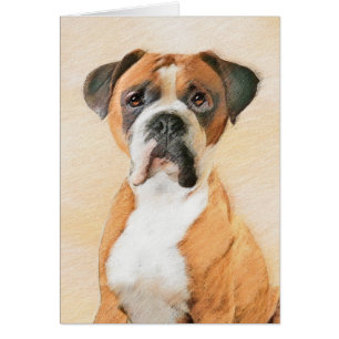 Peinture de chien Boxer originale non rognée, Art