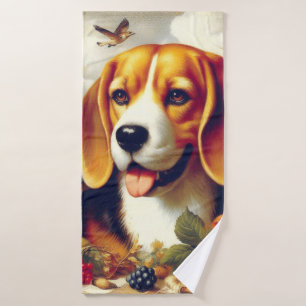 Peinture de chiot Beagle vintage