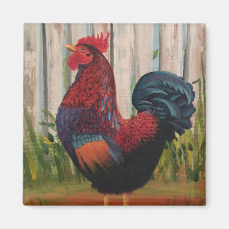 Peinture de coq Magnet d'art