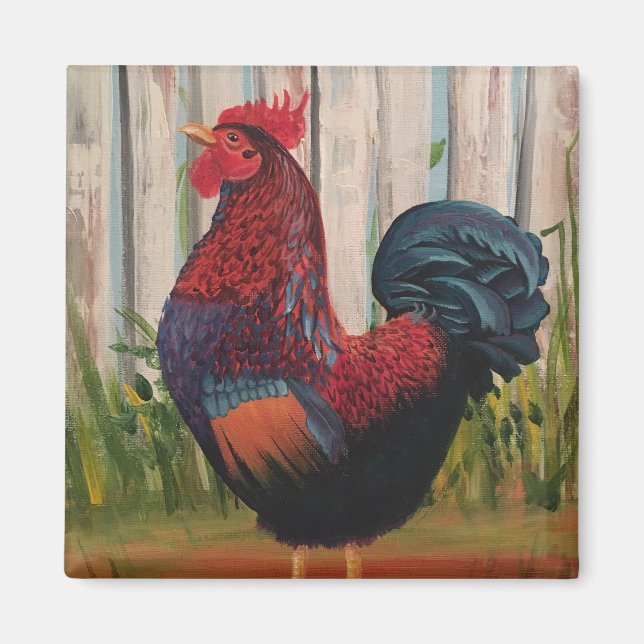Peinture de coq Magnet d'art (Devant)