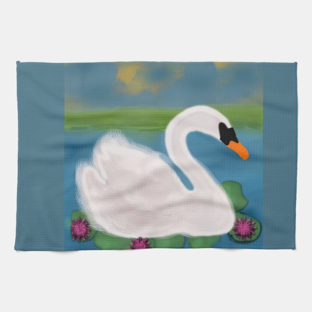 Peinture de cygne blanc Serviettes (Horizontal)