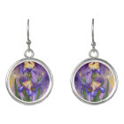 Peinture de fleurs d'iris Boucles d'oreilles iris