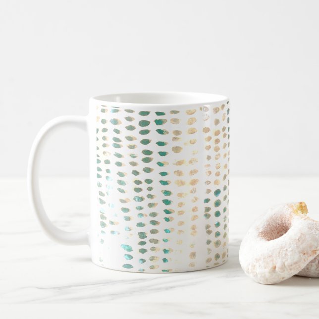 Peinture de galets en verre de mer Plage Mug d'océ (Avec donut)