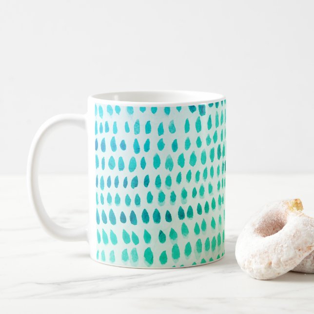 Peinture de galets en verre de mer Plage Mug d'océ (Avec donut)