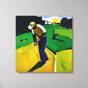 Peinture de Golfer - Impression de toile étirée