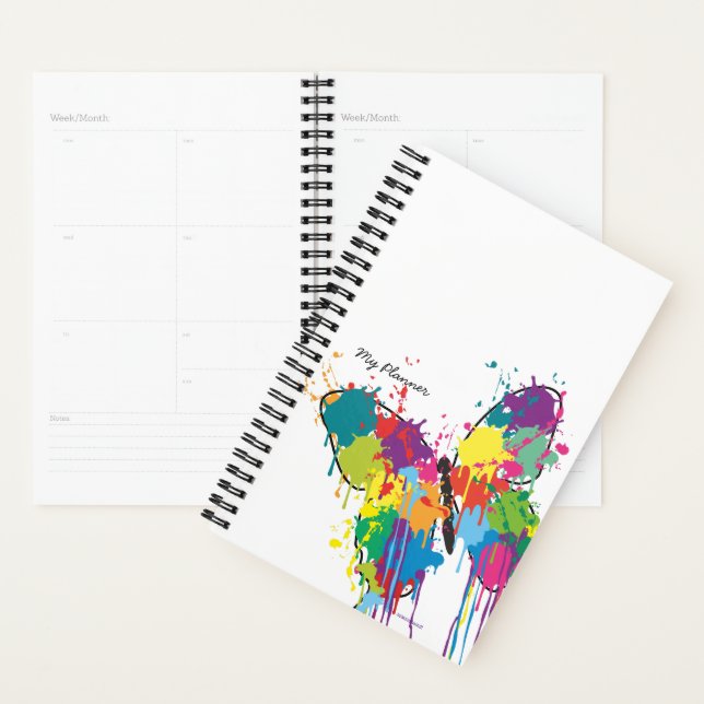 Peinture de goutte Abstrait Papillon Planner (Devant avec enveloppe)