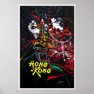 Peinture de Hong Kong, Chine, Affiche de voyage, A