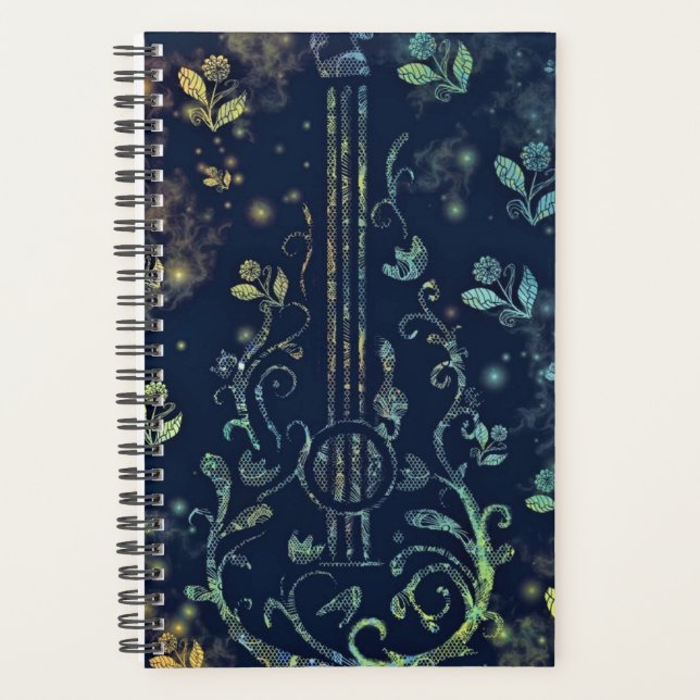 Peinture de la guitare à fleurs (Devant)