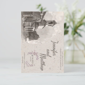 Peinture de l'aquarelle faire-part de mariage