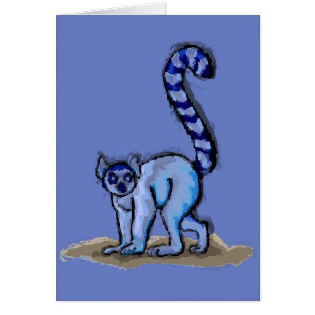 Peinture de lémur et carte de faits coupées la (Devant)