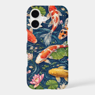 Peinture de motif de carpes koï japonaises vintage