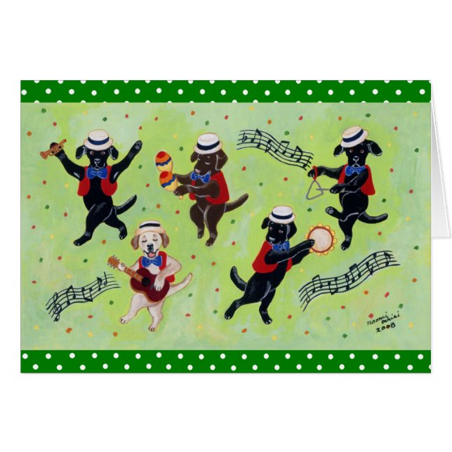 Peinture de musiciens de Labrador de mambo (Devant horizontal)