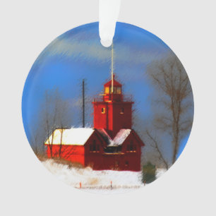 Peinture de phare rouge - Art original