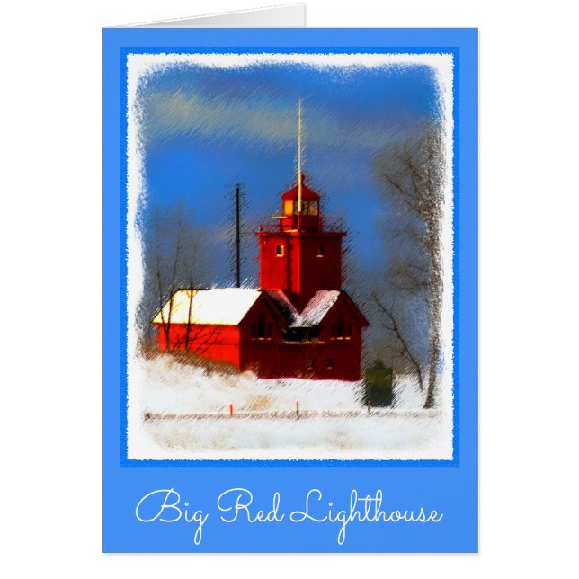 Peinture de phare rouge - Art original (Devant)