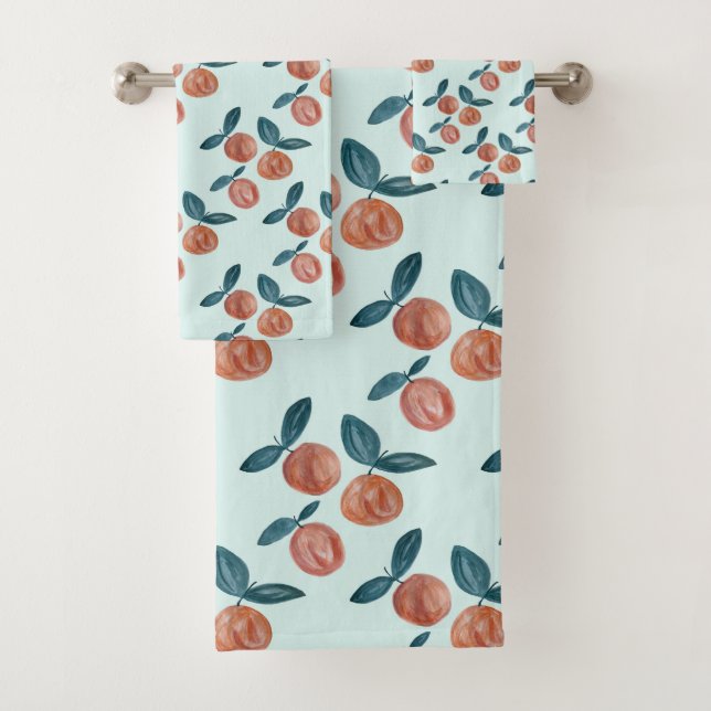 Peinture de poire Fruit Mint Serviette de bain (En situation)