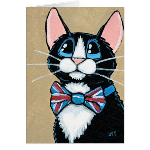 Peinture de port de cravate d'arc de chat