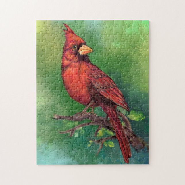 Peinture de puzzle du cardinal rouge nord (Vertical)