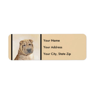 Peinture de Shar Pei - art original mignon de