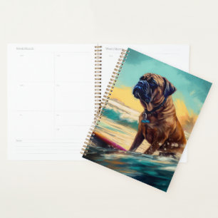 Peinture de surf de plage de Bullmastiff