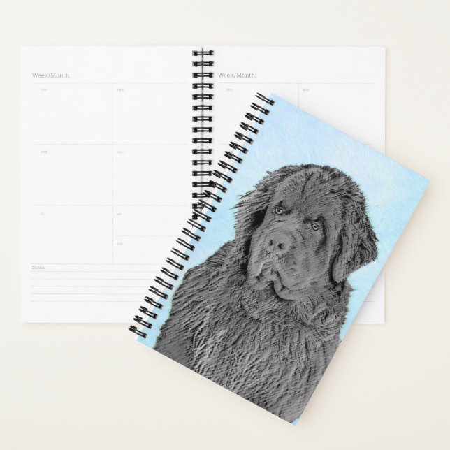 Peinture de Terre-Neuve - Cute Original Chien Art (Devant avec enveloppe)