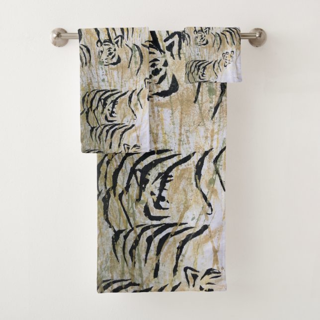 Peinture de tigre Fibre Art Imprimer Ensemble de s (En situation)