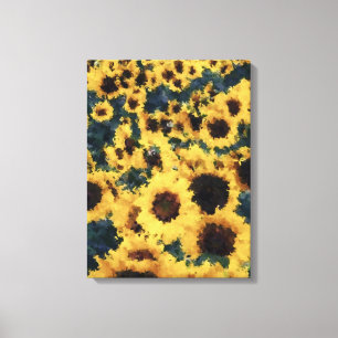 Peinture de tournesol - Toile enveloppée