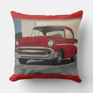 Peinture de voiture rouge Vintage en Coussin de l'