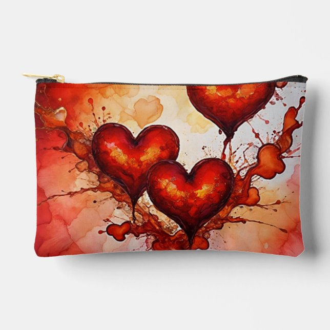 Peinture d'encre de coeur rouge Imprimer Coupe Sac (Recto)