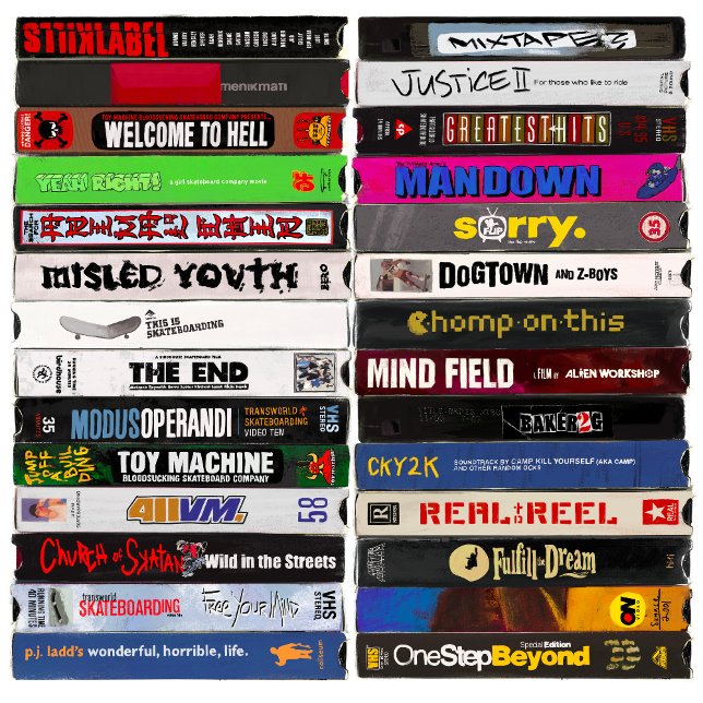 Peinture des rubans VHS classiques de skateboard (Créateur téléchargé)