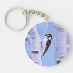 Peinture Downy Woodpecker - Art original pour oise
