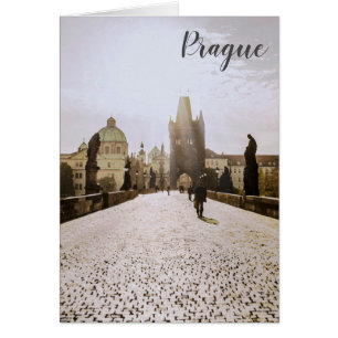 Peinture du pont Charles à Prague au lever du sole