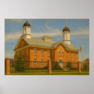 Peinture du temple de Vernal Utah™ LDS affiche d'a