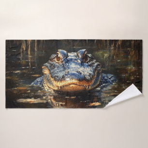 Peinture d'un alligator mignon dans les Everglades