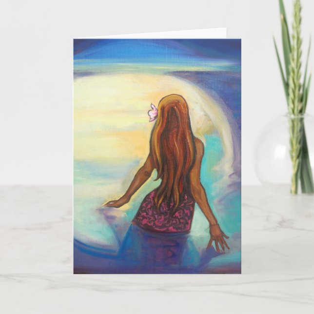 Peinture "Ehu Girl" sur carte de voeux (Devant)