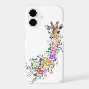 Peinture en girafe aux fleurs colorées