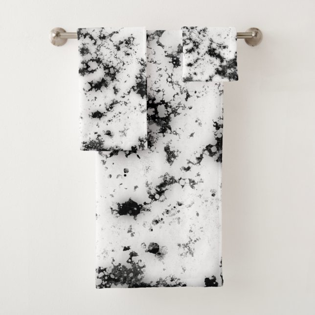 Peinture en marbre noir blanc Abstrait (En situation)