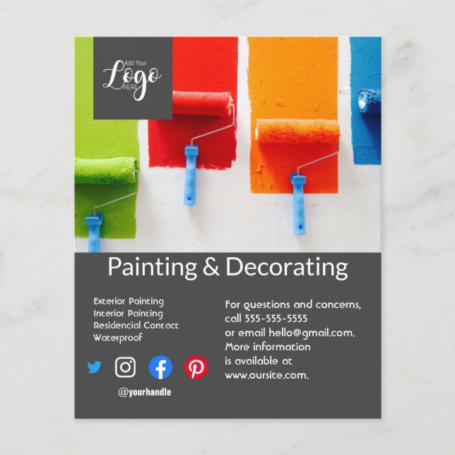 Peinture et décoration du prospectus d'entreprise (Devant)