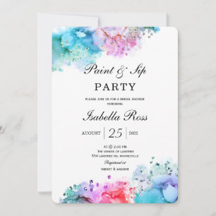 Peinture et Sip Invitation de la douche nuptiale