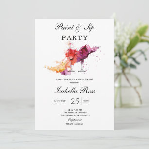 Peinture et Sip Invitation de la douche nuptiale