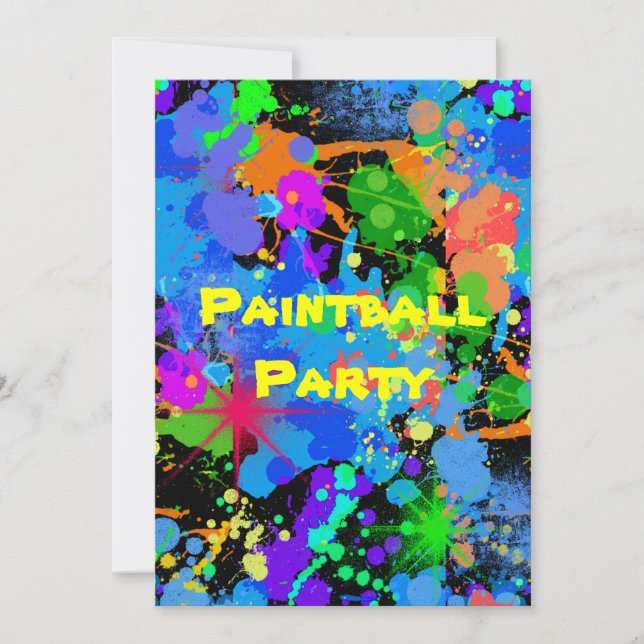Peinture, Faux Neon, Invitation Anniversaire (Devant)