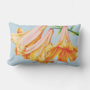 Peinture fine d'art sur coussin de bois bleu