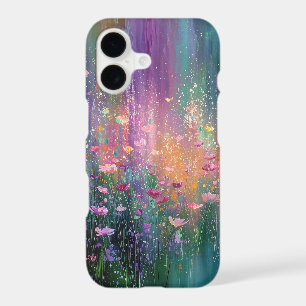 Peinture florale abstraite aux couleurs vives