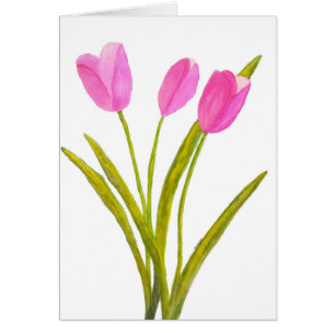 Peinture florale de fleurs de tulipes de rose