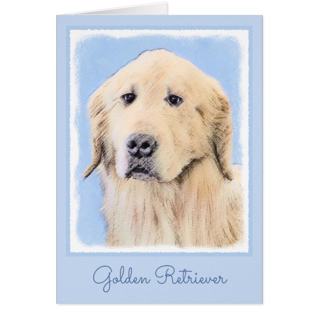 Peinture Golden Retriever - Joli art original chie (Devant)