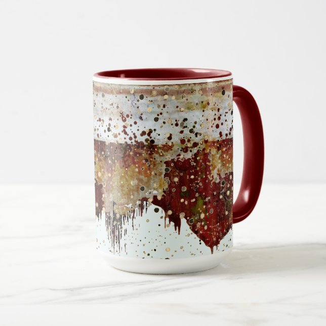 Peinture goutte faïence look mug (Devant droit)