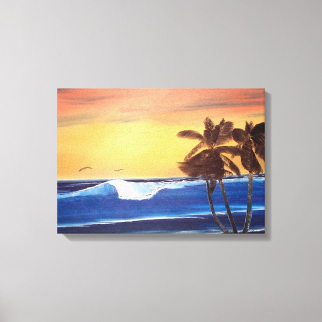 Peinture Hawaiienne Coucher de soleil toile envelo (Recto)