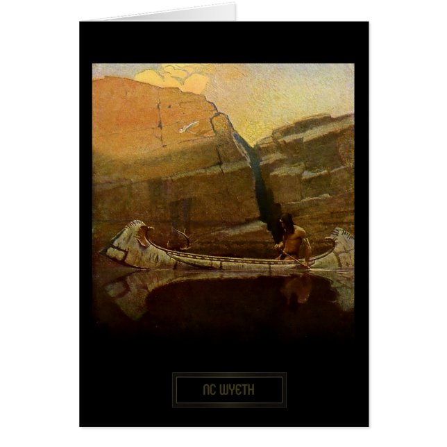 Peinture historique de NC Wyeth : Canoë indien nat (Devant)