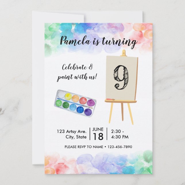 Peinture Invitation Anniversaire (Devant)
